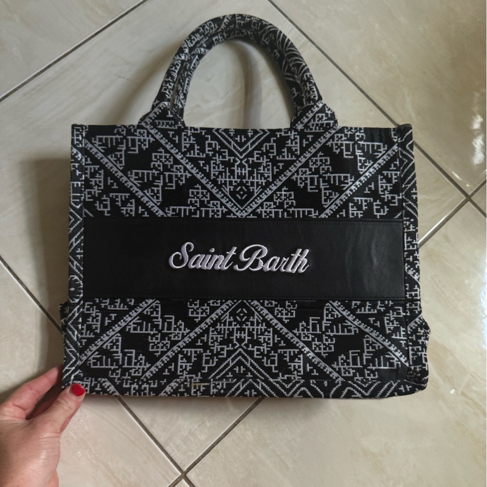 Mamour de Saint Barth Black and White Tote Bag